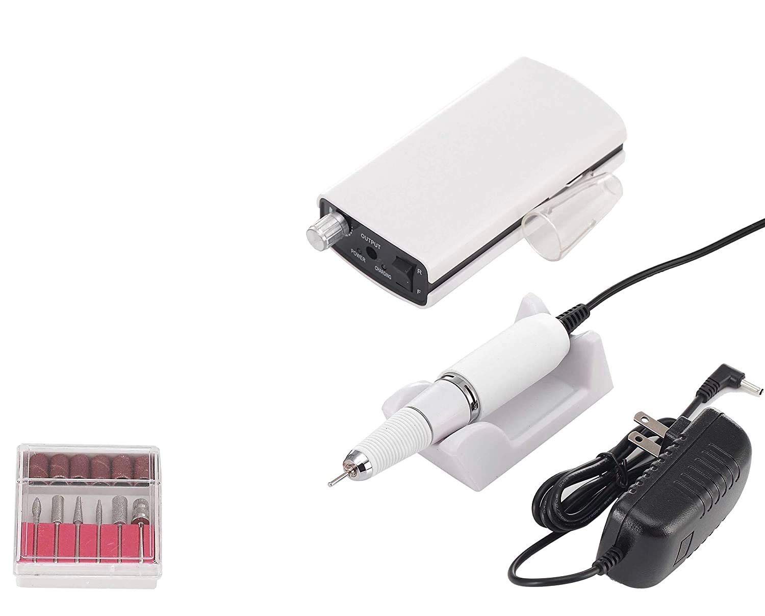 White: Miss Sweet Nail Drill Machine Electric Nail File Acrylic Gel Nail Grinder Tool RPM30000 (White)