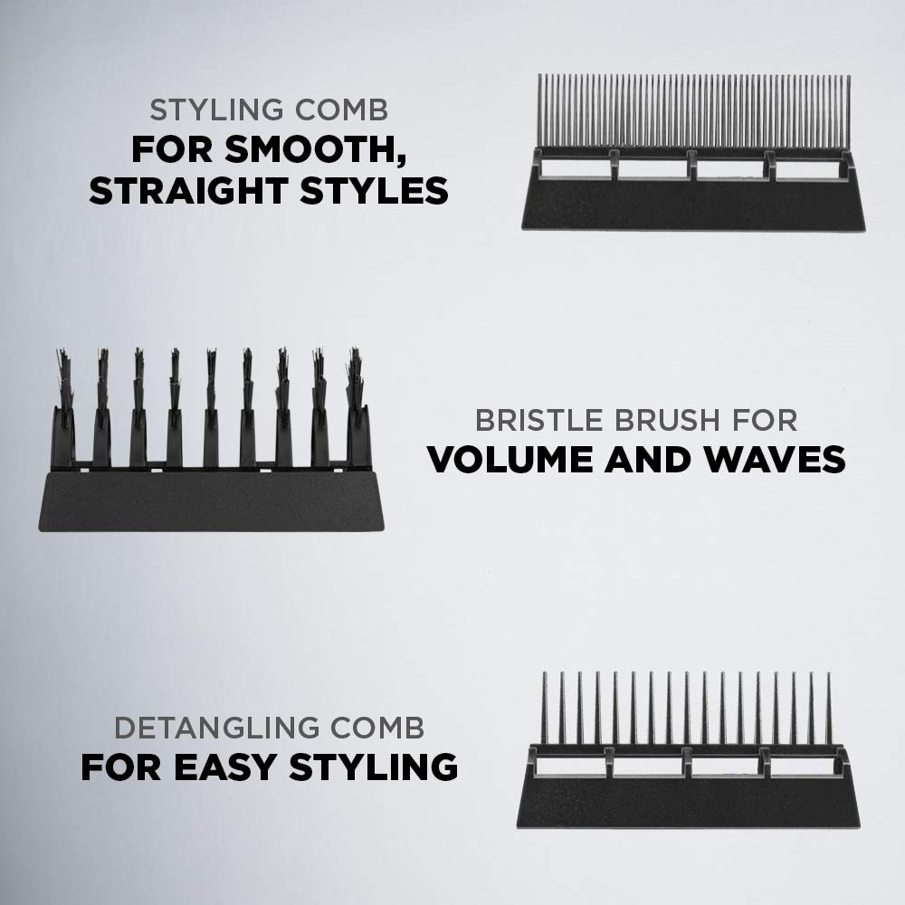 Conair 1875 Watt 3-in-1 Styling Hair Dryer with Ionic Technology, One Step Style and Dry, 3 Attachments to Detangle / Straighten / Volumize