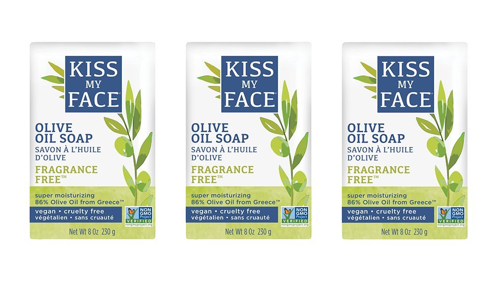 Kiss My Face Naked Pure Olive Oil Soap, Moisturizing Bar Soap, 8 oz Bars, (pack of 8)