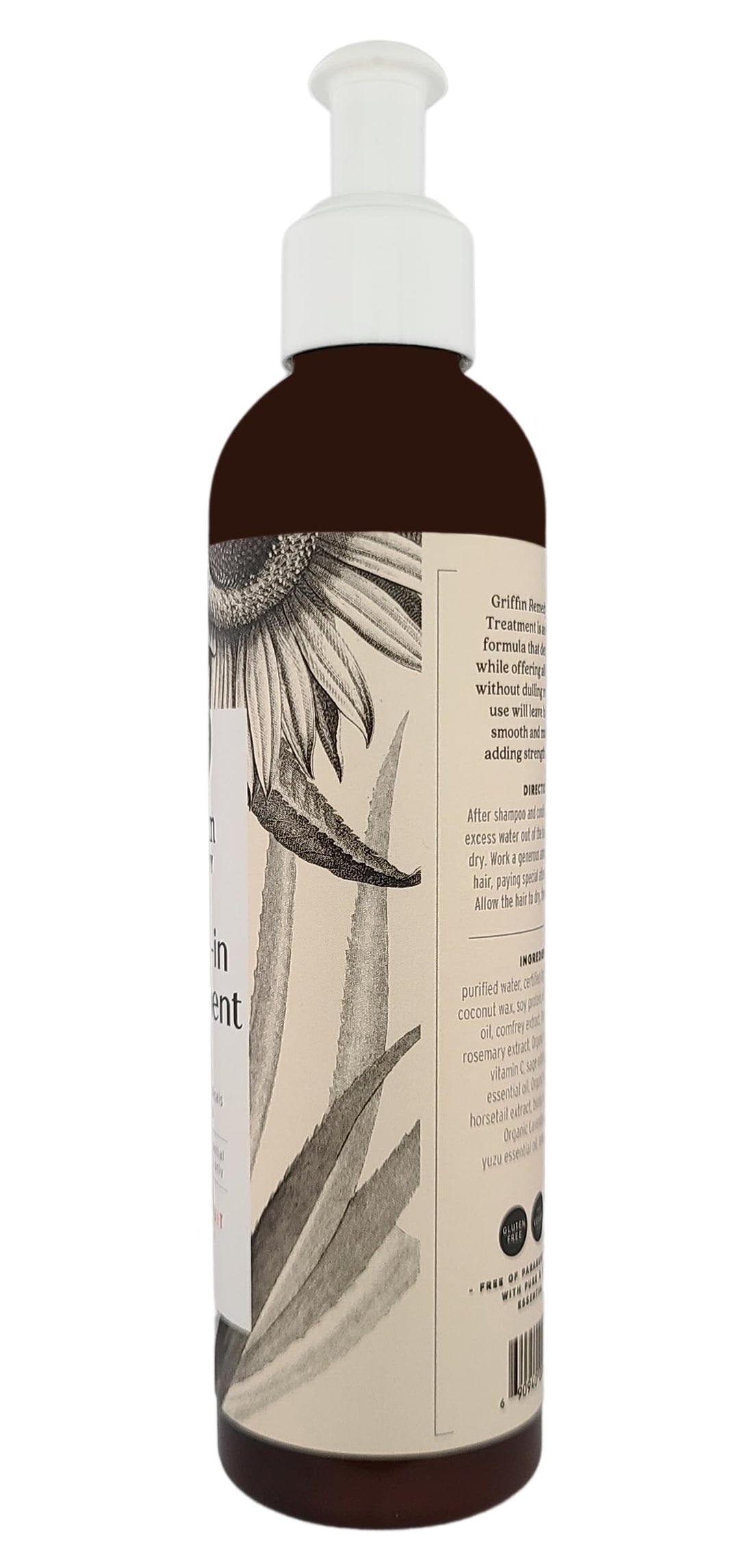 Griffin Remedy Leave-In Conditioner Treatment-Lightweight Moisture Formula to Smooth Frizz and Add Shine For All Hair Types-All Natural, Sulfate Free, Paraben Free, 8 fl oz