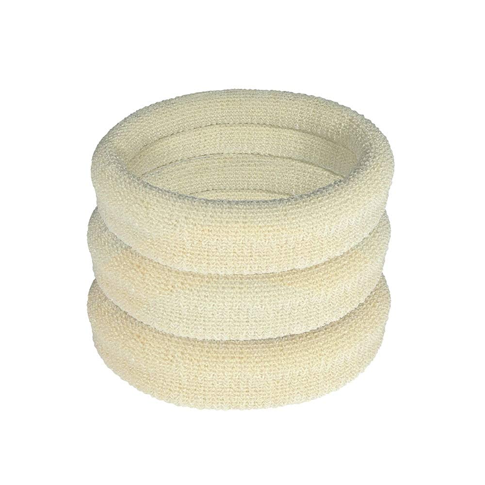Burlybands - The Ultimate Hair Ties for Thick Heavy or Curly Hair. No Slipping Damage Breaking or Stretching Out. Seamless Ponytail Holders Scrunchies Sports Hair Ties for Thick Hair (Blonde 3 Pcs)
