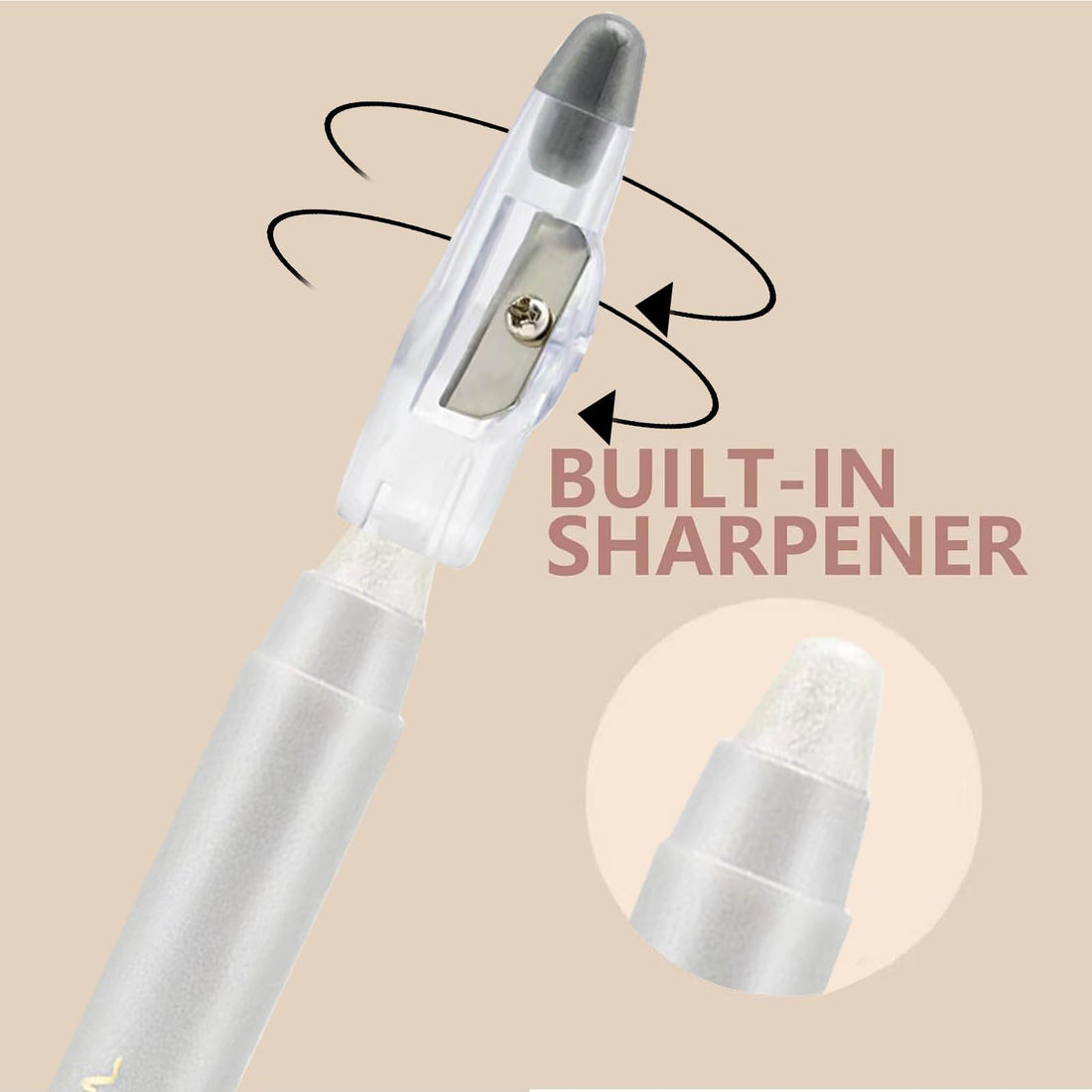 White Eyeshadow Stick - Creamy Blendable Eye Brightener, Waterproof Long Lasting Pencil, Smooth Shimmer Highlighter Eye Liner Makeup - #5 White Shimmer