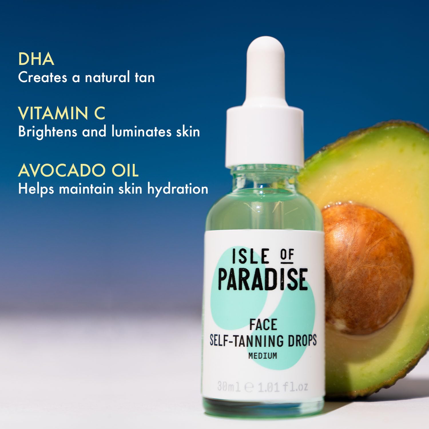 Isle of Paradise Self Tanning Drops, Medium (Golden Glow) - Vegan and Cruelty Free Self-Tan Drops, 1.01 Fl Oz