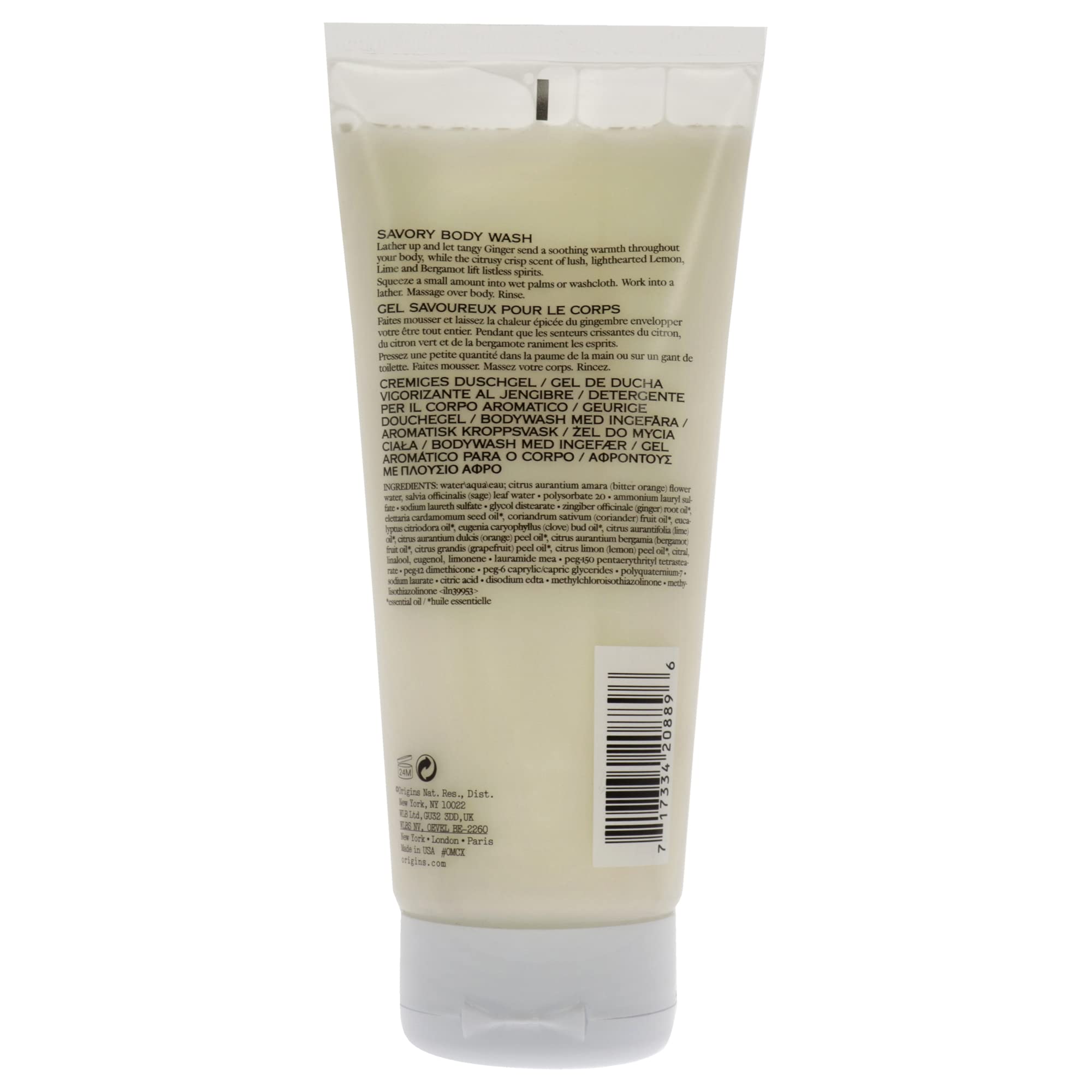 Origins Ginger Burst Savory Body Wash, 6.7 fl oz, Beige