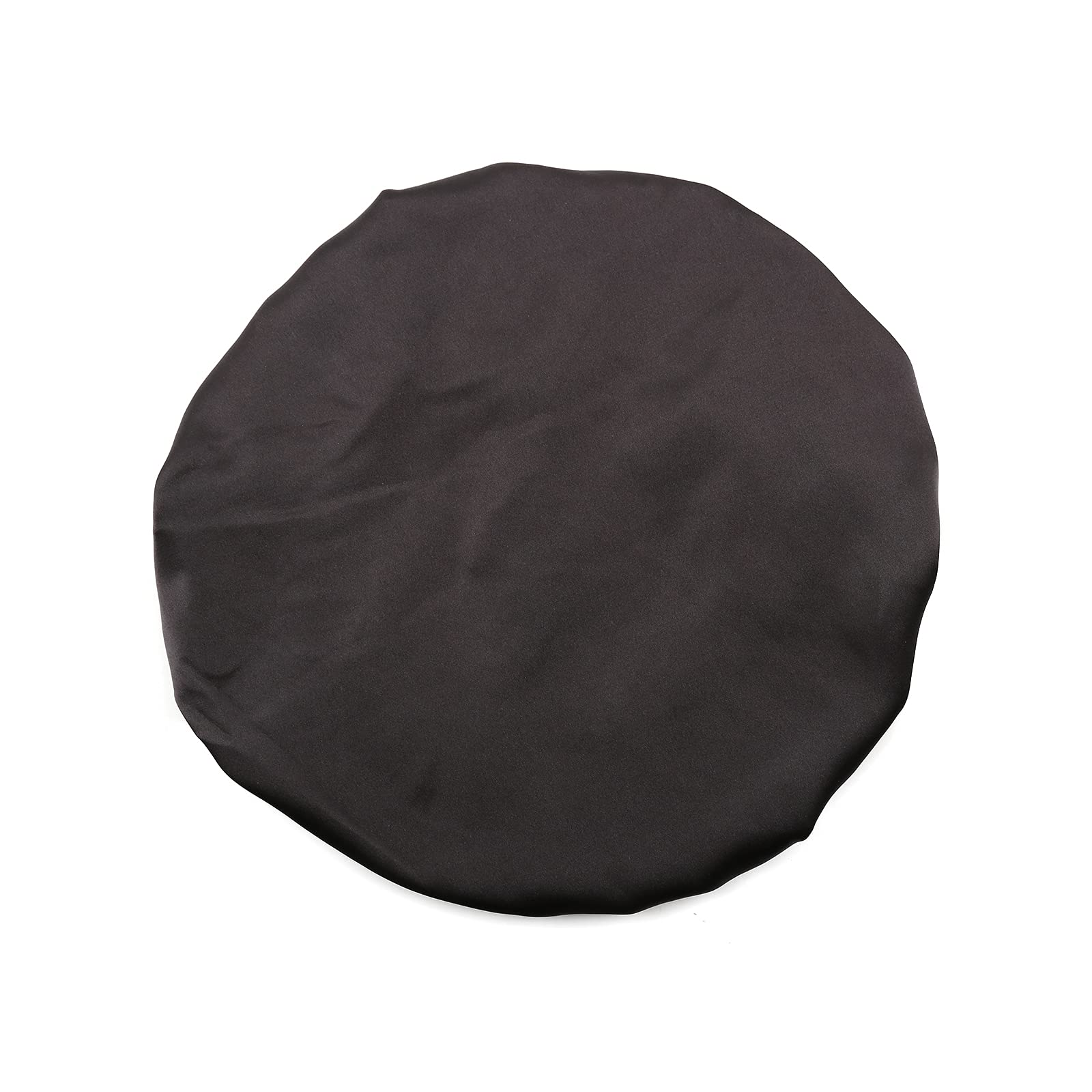Sent Hair Kids Satin Bonnet Sleep Cap for Natural Hair Double Layers Hair Bonnet Wide Elastic Band Night Sleep Hat for Baby Toddler Child Teens (Black,Color Fixed)