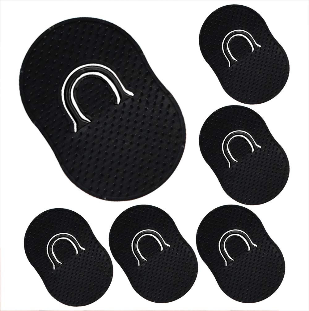 Pocket Scalp Massager Brush for Men's Short Hair - Portable Soft Palm Hair Brush and Shampoo Combs, Set of 6, Black