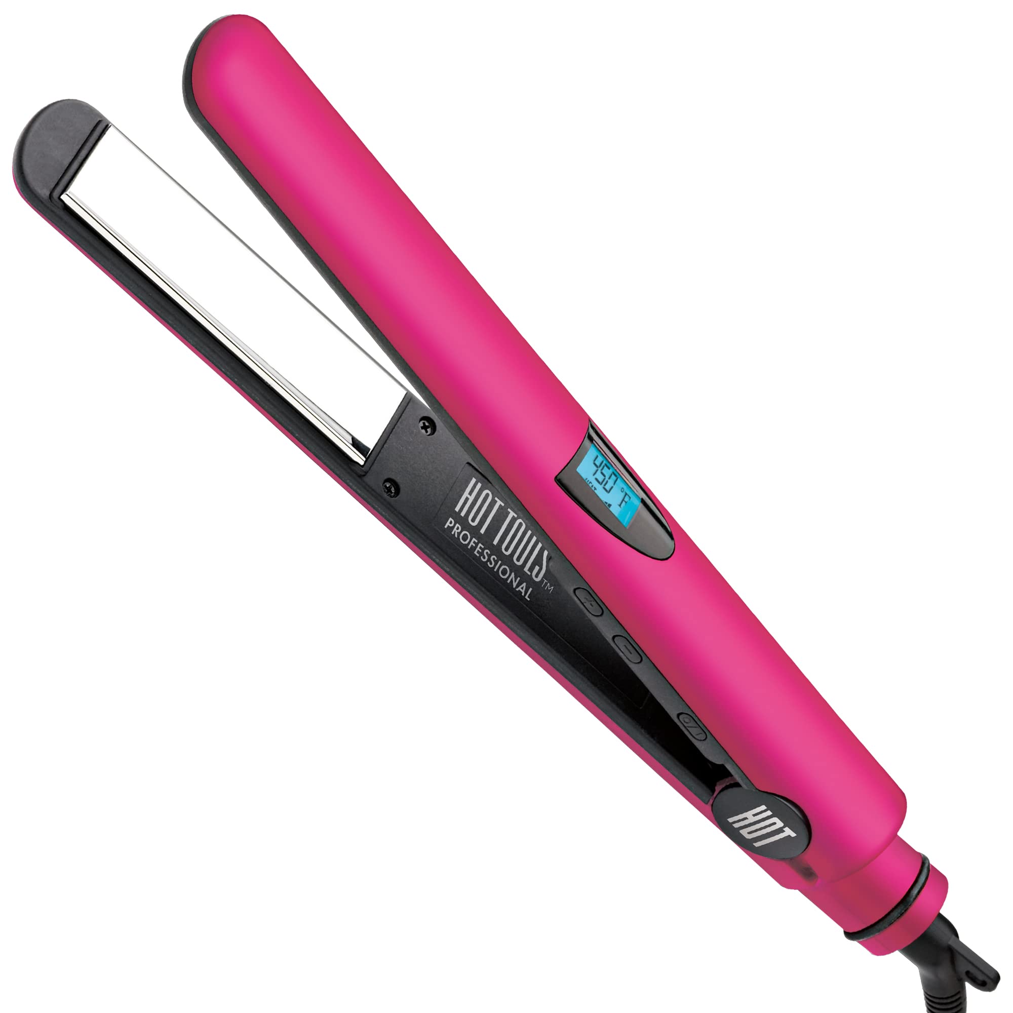 Hot Tools Digital Flat Iron, Pink Titanium, 1 Inch
