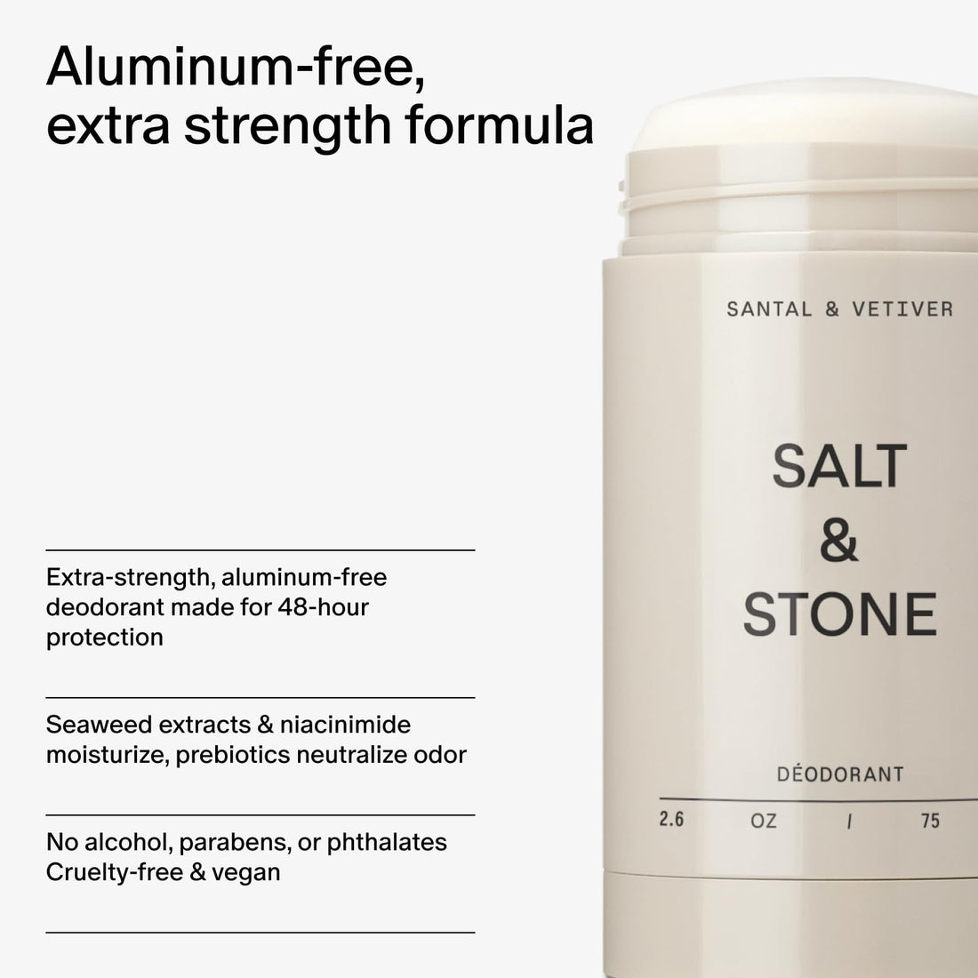 SALT & STONE Aluminum Free Deodorant | Extra Strength 48 Hour Protection for Women & Men | Made with Seaweed Extracts, Shea Butter & Prebiotics (Mini Deodorant Discovery Set)