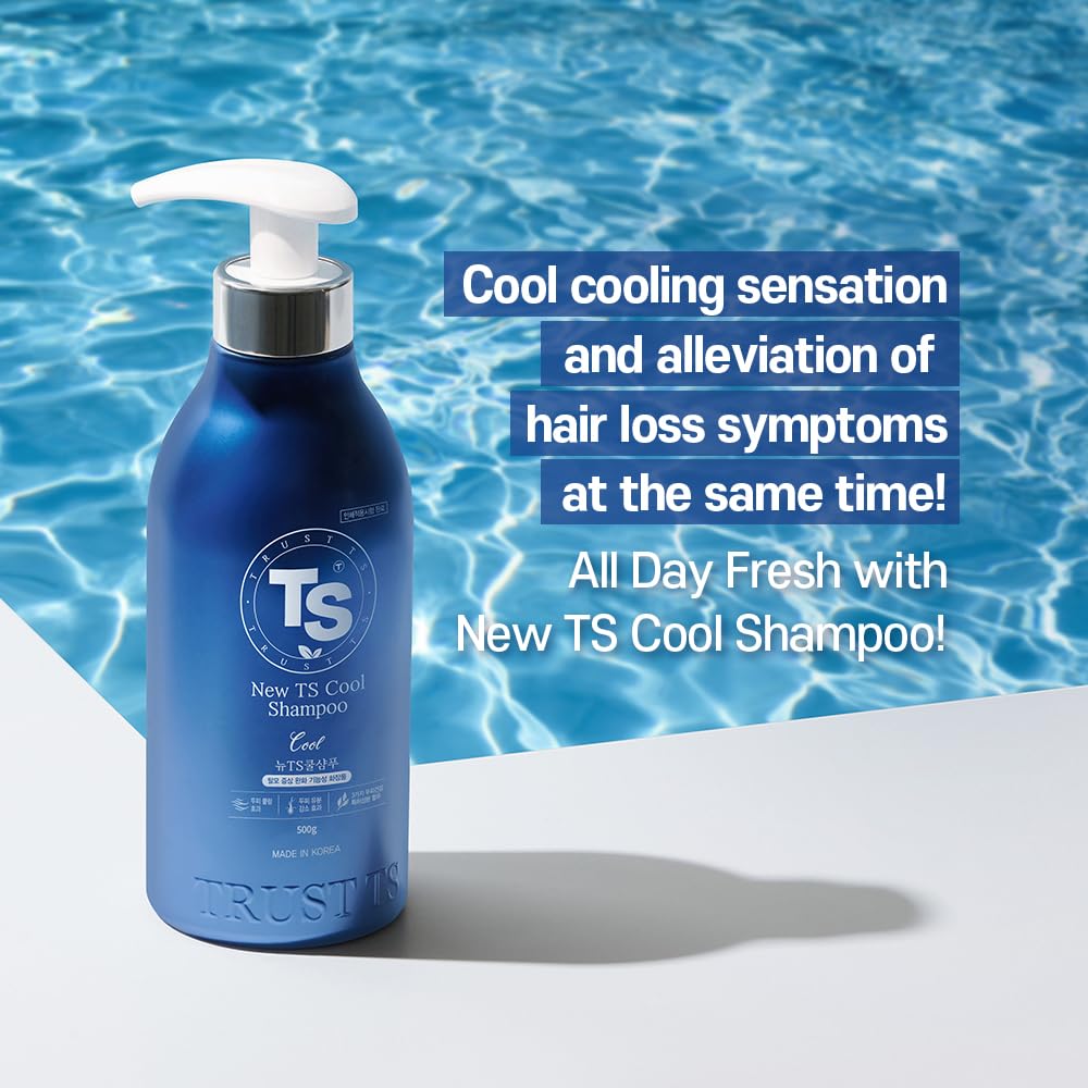 New TS Cool Shampoo for Scalp and Hair (16.9 Fl Oz) | Therapy Shampoo | Mint Scent with Essential Oil & Natural Ingredients | Parabens free | Anti- Dandruff & Cooling | Made in Korea
