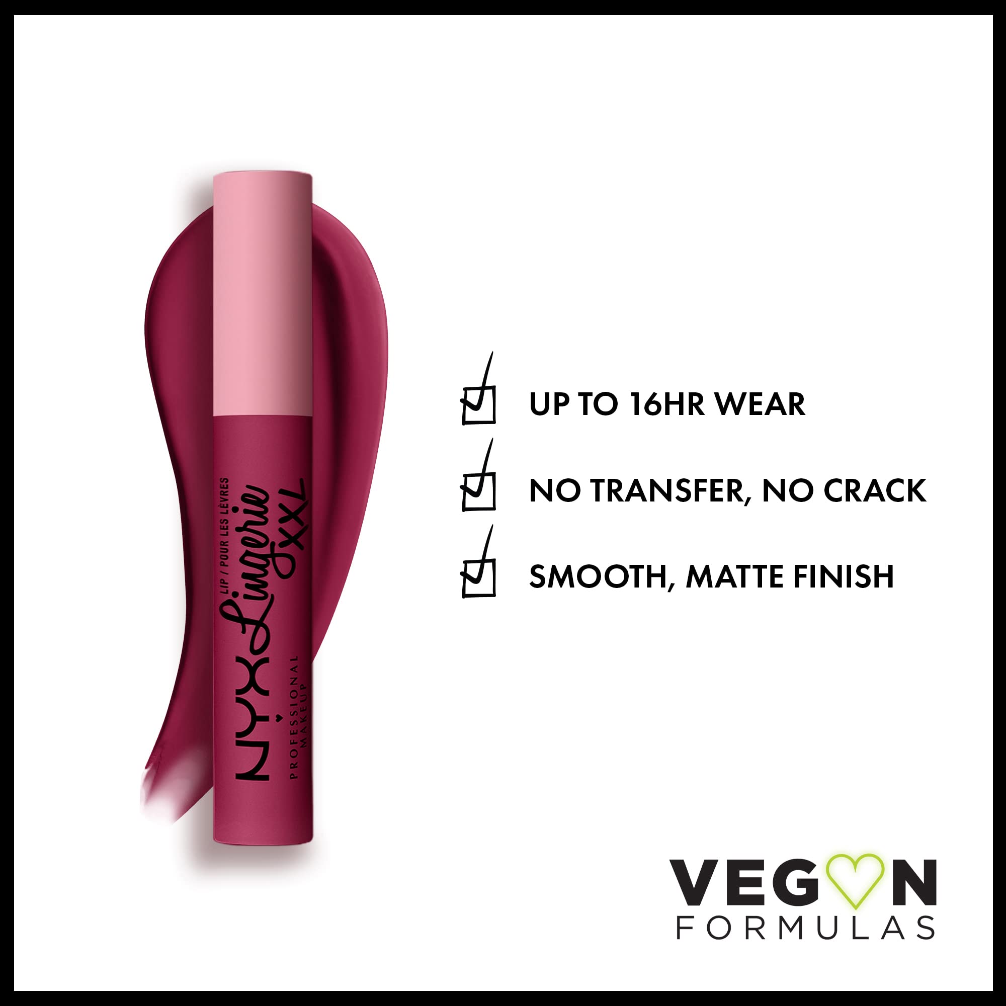 NYX PROFESSIONAL MAKEUP Lip Lingerie XXL Matte Liquid Lipstick - Xxtended (Berry Pink)