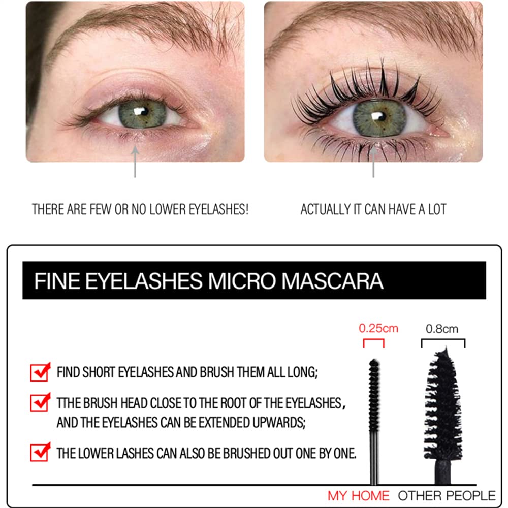 LESITI Ultra Fine Waterproof Mascara for Fine Short Eyelash,Skinny Black Mascara,Catching Tiny Eyelashes, Lengthening & Thickening Mascara (1 Pcs), 1.0582 Ounce