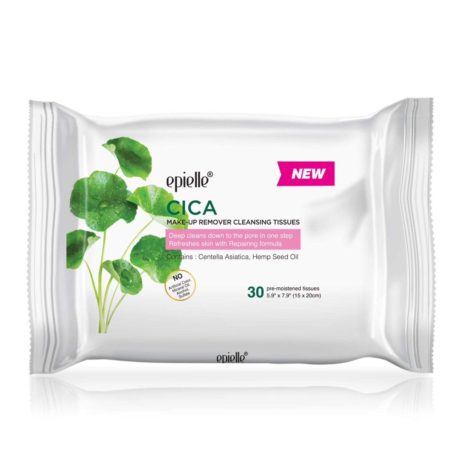 Epielle Makeup Remover Cleansing Wipes | Gentle for All Skin Types | Removes Dirt, Oil, Makeup | Facial Towelettes | Beauty Gift, Spa Day, Gift Set | Pack of 6 | Korean Skincare