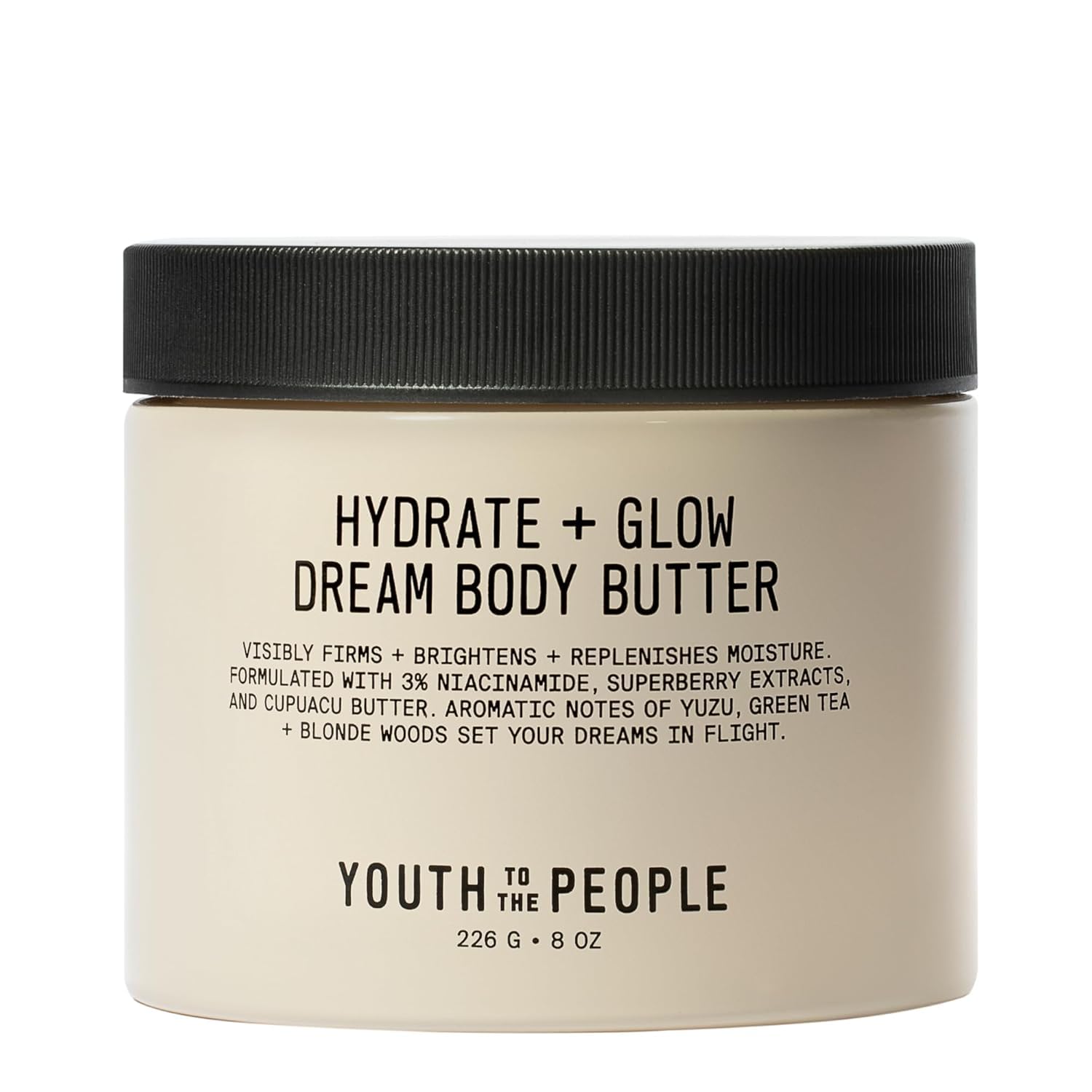 Youth To The People Superberry Hydrate + Glow Dream Body Butter, Full Size (8 fl oz), 3% Niacinamide + Jojoba Oil, Shea + Cupuaçu Butters, 48HR Moisturizer, Vegan