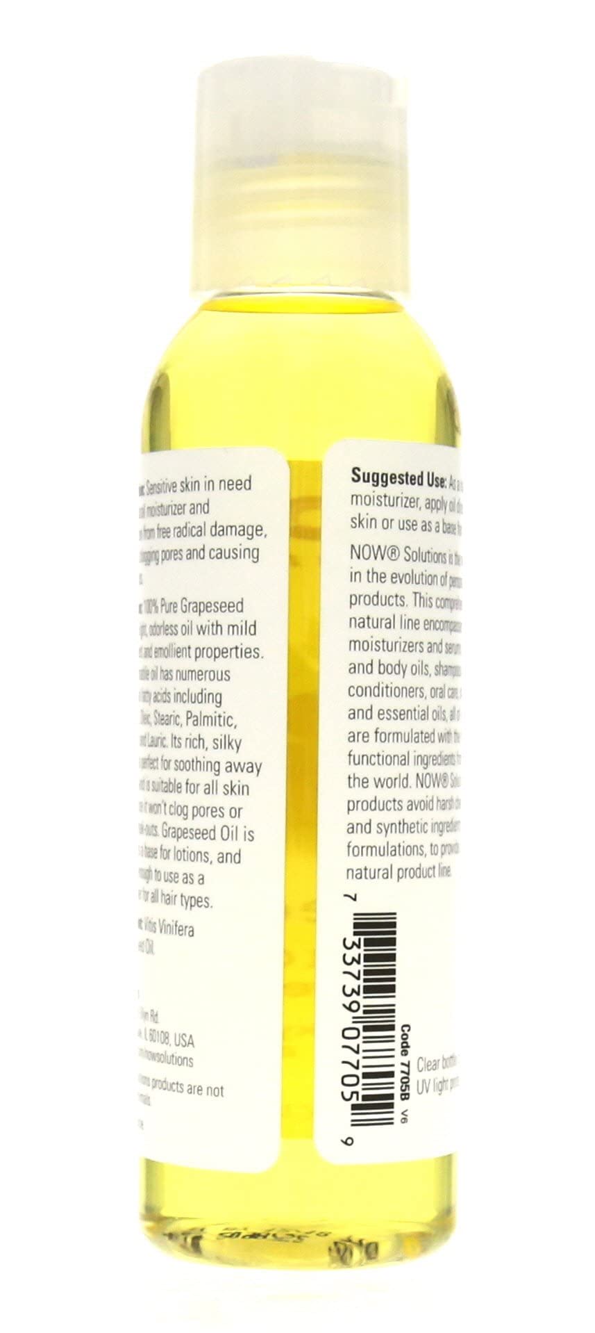 NOW Grape Seed Oil, 4-Ounce (Pack Of 2)