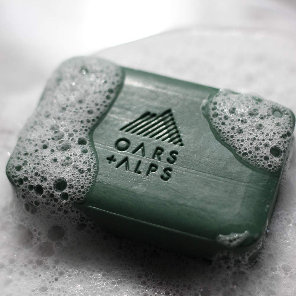 Oars + Alps Peppermint Charcoal Bar Soap, Natural Skin Care, Hydrates with Shea Butter, Vegan and Gluten Free