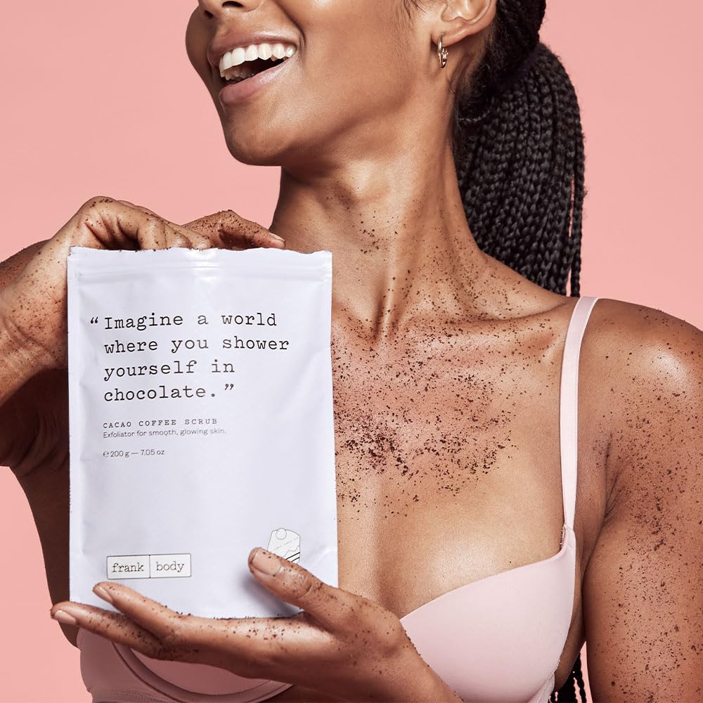 Frank Body Scrub Variety Pack | Natural, Vegan, Cruelty Free Exfoliating Body Scrub | Includes Original Coffee, Cacao, & Coconut Coffee Scrubs | 3 x 7.05 oz / 200 g