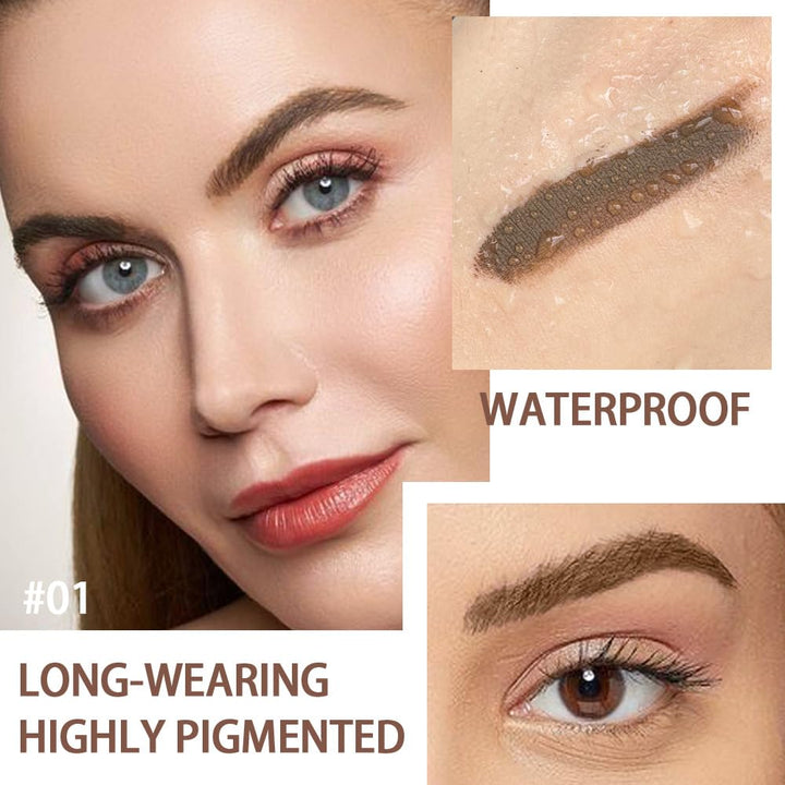 Tinted Thickening Eyebrow Mascara with Two Eyebrow Brushes,Brow Fast Sculpt,Waterproof,Transfer-proof,Eyebrow Tinting Kit- Cruelty Free - Light Medium Brown (2 Pack) (01#Brown &04#Black)