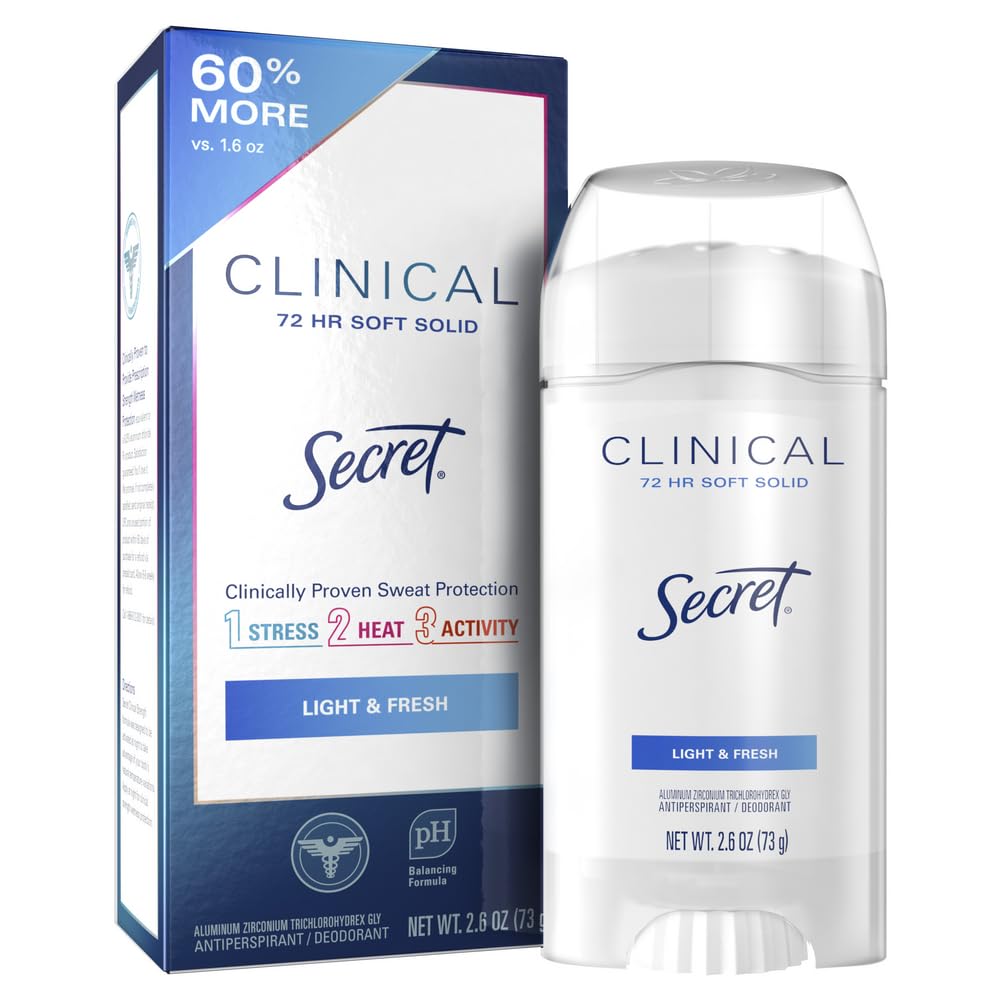 Secret Clinical Strength Light And Fresh Scent Advanced Solid Antiperspirant & Deodorant 2.6 Oz