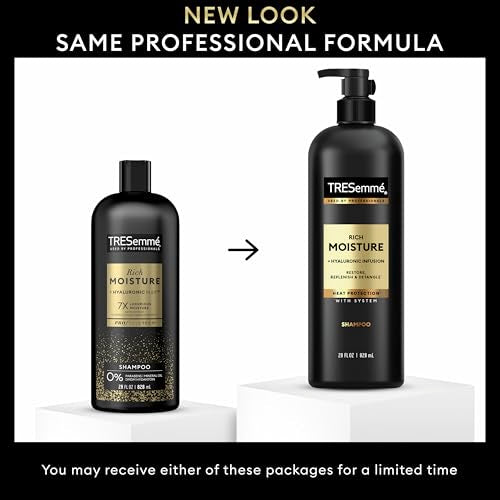 TRESemmé Rich Moisture Hydrating Shampoo 3 Count for Dry Hair Formulated With Pro Style Technology 28 Fl Oz