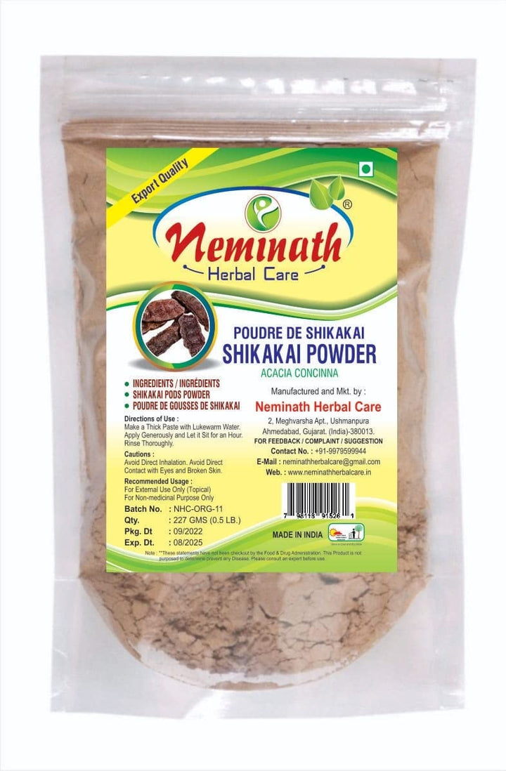 100% Natural Shikakai Pods (Acacia CONCINNA) Powder for Gorgeous Hairs Naturally by Neminath Herbal care (1/2 lb / 8 Ounces / 227 g)