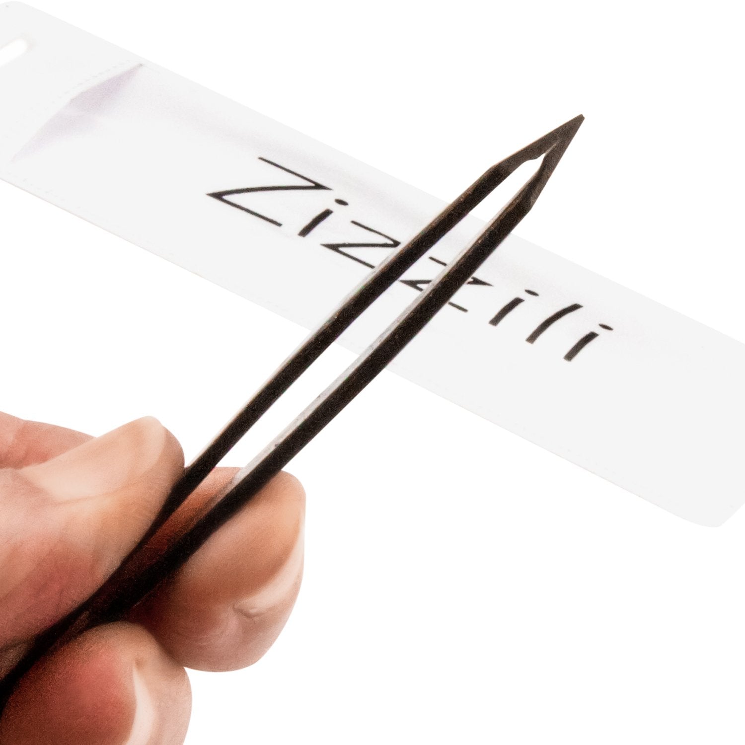 Tweezers - Surgical Grade Stainless Steel - Slant Tip for Expert Eyebrow Shaping and Facial Hair Removal - with Bonus Protective Pouch - Best Tool for Men and Women (Black)