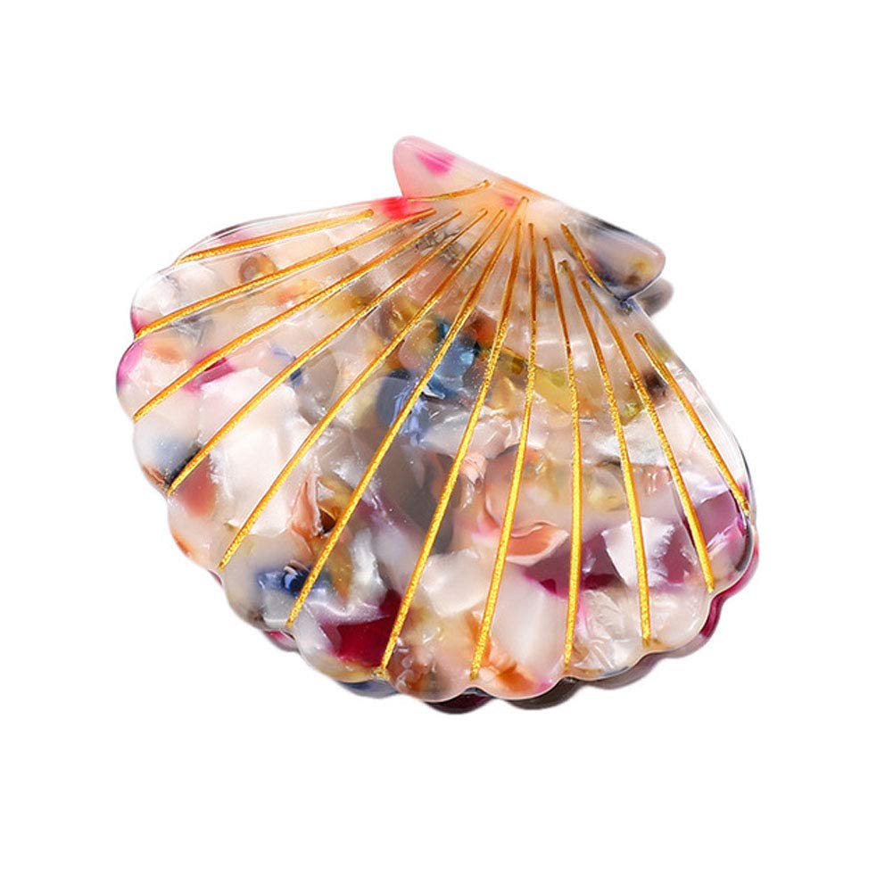 Shell Jaw Clip Hair Claw Clip Clamps Resin Hair Clips Marble Pattern Hairpins Hair Accessories for women Styling Hairdressing (Colorful)
