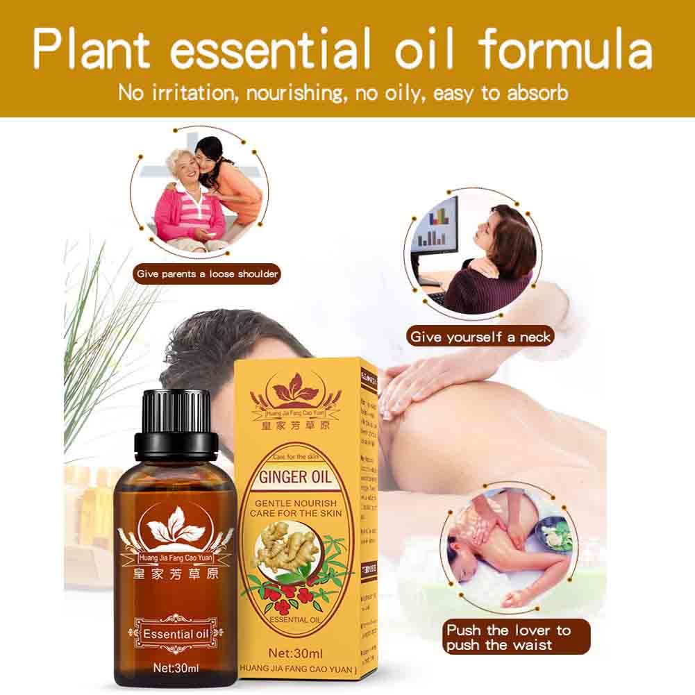 BBSSZYM 2 PACK New Plant Drainage Ginger Essential Oils 100% PURE Natural Oil Antiperspirant Body Care 30ML