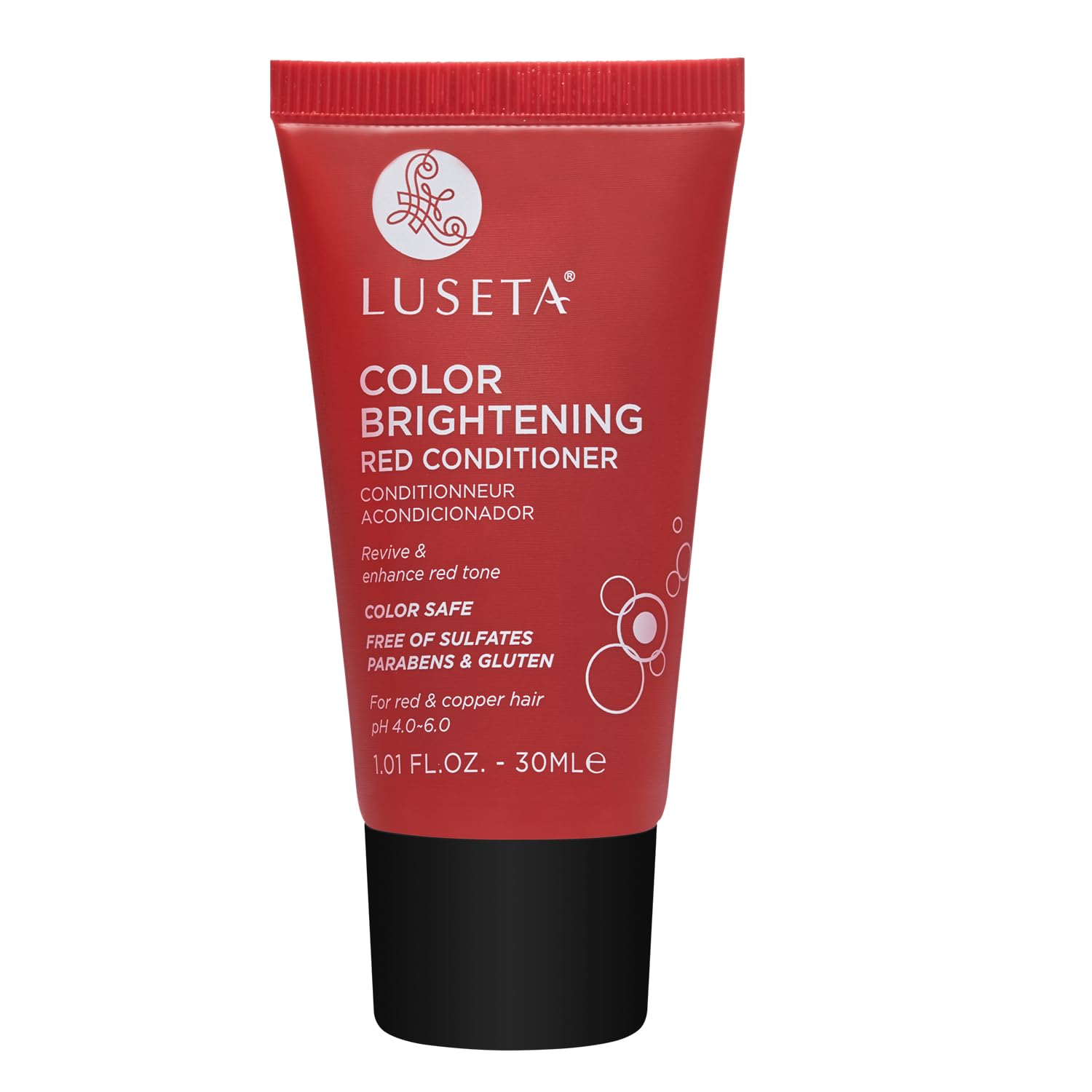 Luseta Color Brightening Red Shampoo and Conditioner Set, Color Depositing for Copper and Color-Treated Hair, Sulfate and Paraben-Free, 2 x 1.01oz