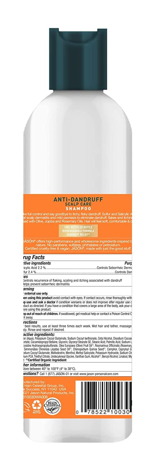 Jason Dandruff Relief Treatment Shampoo 12 oz (Pack of 2)