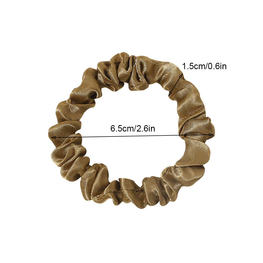 Scrunchies Silk Satin Hair Ties - Elestics Ponytail Holder Hair Bands Small Scrunchy For Thick Curl Hair No Crease Hair Ties Accessories Soft Ropes No Hurt Your Hair for Women and Girls