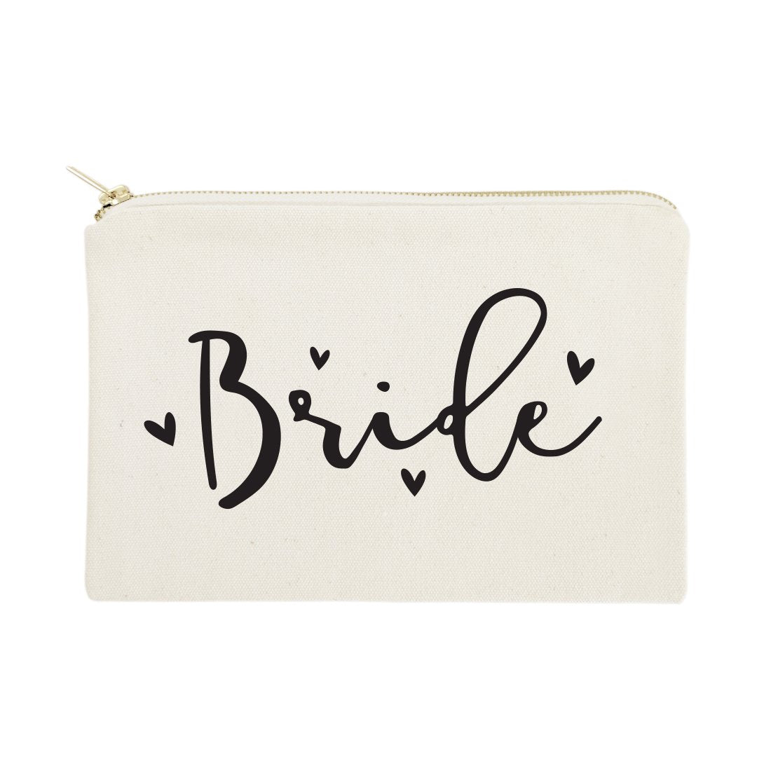 The Cotton & Canvas Co. Bride Wedding Cosmetic Bag, Bridal Party Gift and Travel Make Up Pouch