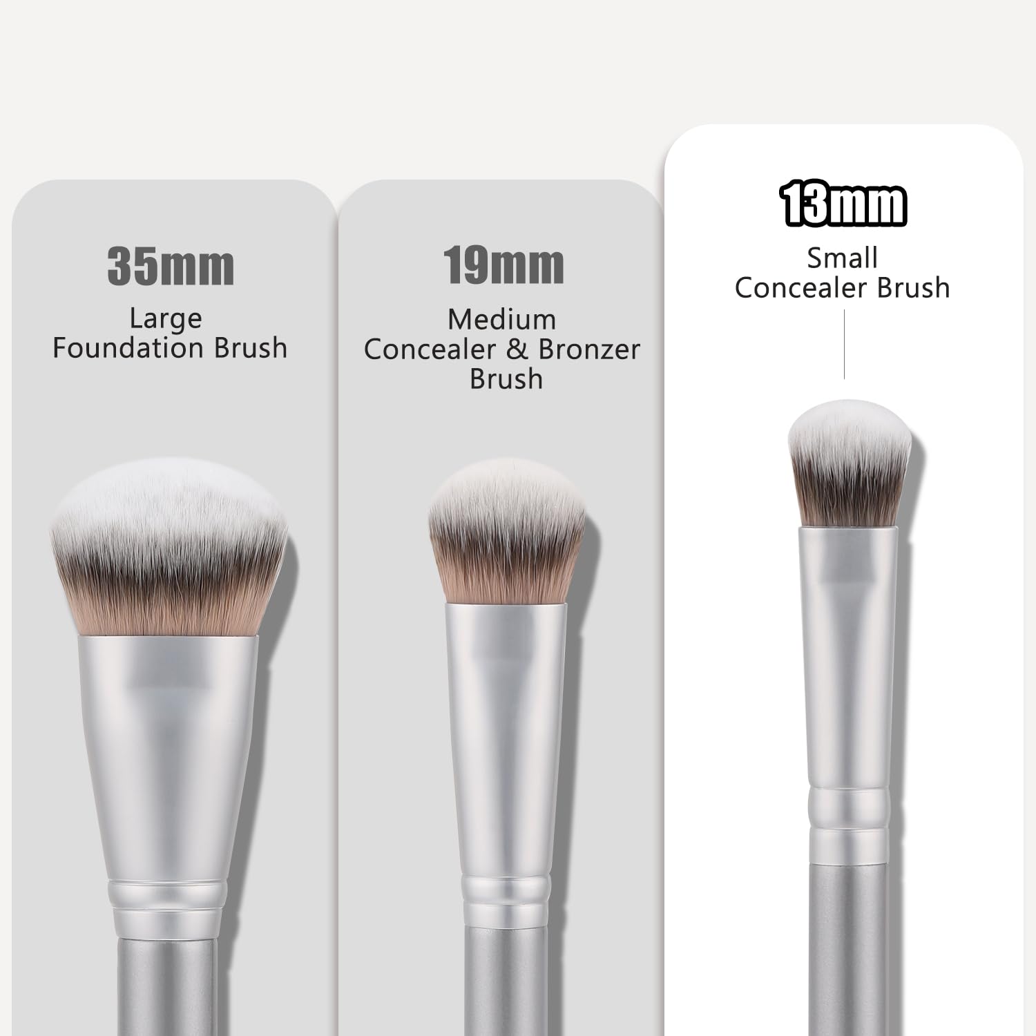 TEOYALL Under-Eye Concealer Brush, Small Flat Angled Synthetic Bristles Flawless Coverage Multitask Brush with Liquid Cream Powder