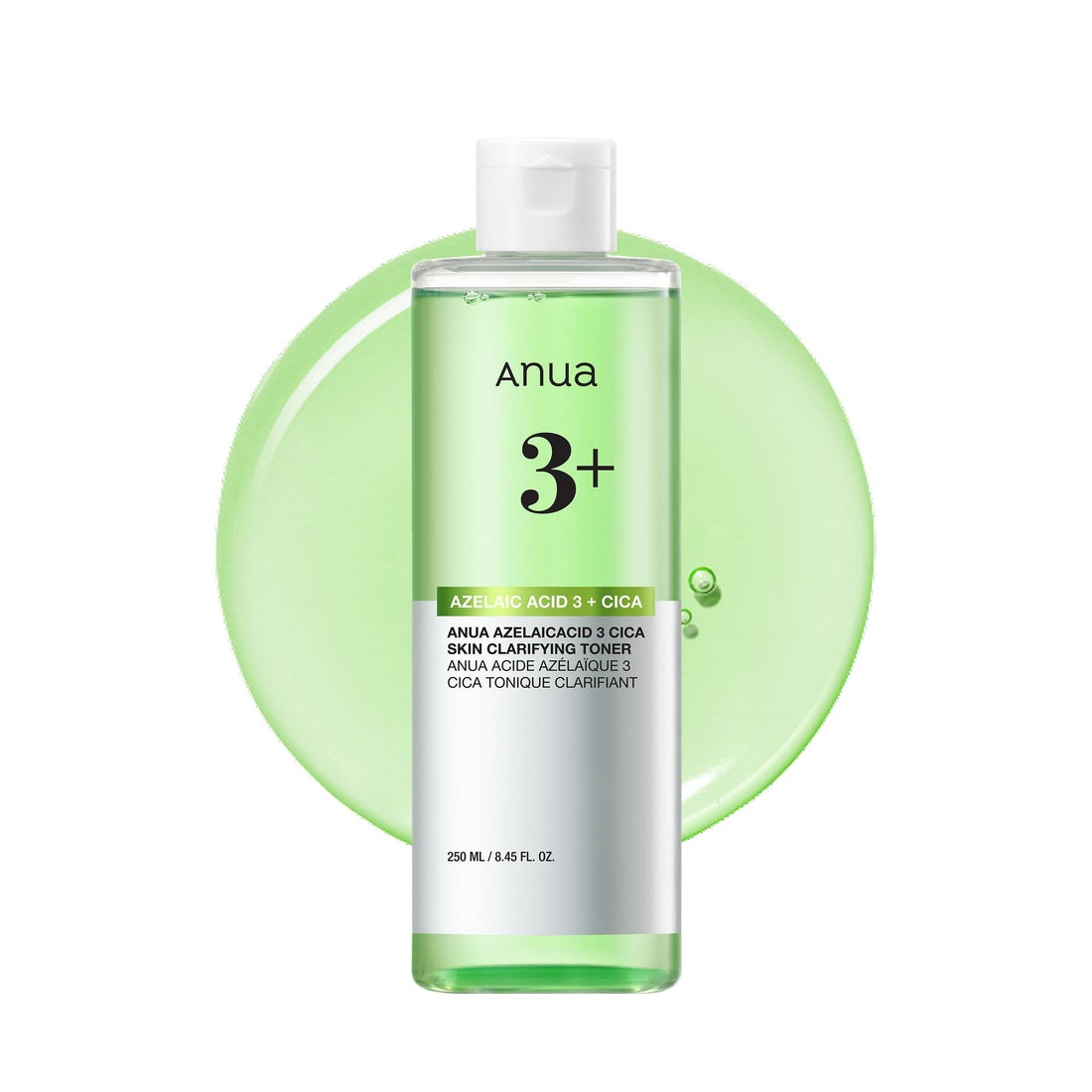 Anua Azelaic Acid 3 CICA Skin Claryfing Toner, Soothing & Clear Care, with Salicylic Acid & Azelaic Acid, Sebum & Spot Care, Suitable for Sensitive Skin, Korean Skin Care (250ml / 8.45 fl.oz.)