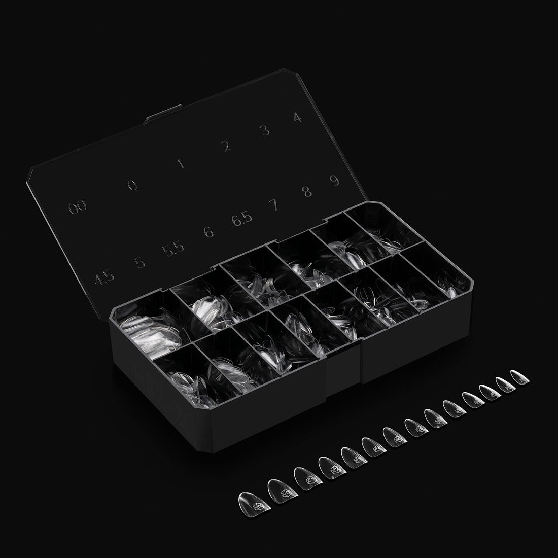 Aprés Gel-X® Almond Box of Nail Tips | 280 Gel-X Tips, Soft Tips, 14 Sizes 00-9 | Half-sizes Included (Natural Almond Short, 280 Count)