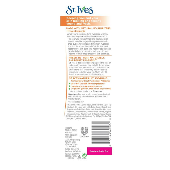 St. Ives Naturally Soothing Oatmeal & Shea Butter Body Lotion, 621 ml