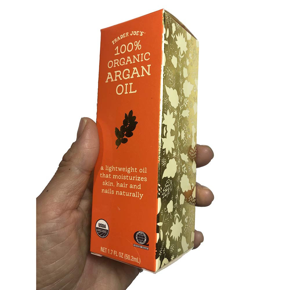 TRADER JOES 100% Organic ARGAN OIL 1.7 Oz - A Lightweight Oil That Moisturizes Skin, Hair and Nails Naturally
