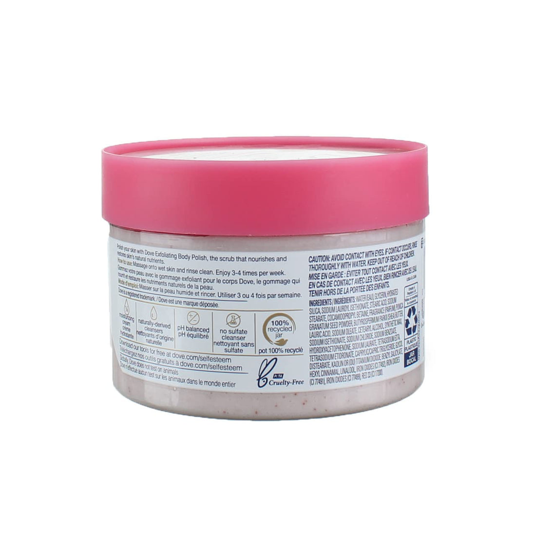 Dove Exfoliating Body Polish Scrub For Silky, Soft Skin Pomegranate & Shea Butter Body Scrub Exfoliates and Provides Lasting Nourishment 10.5 oz