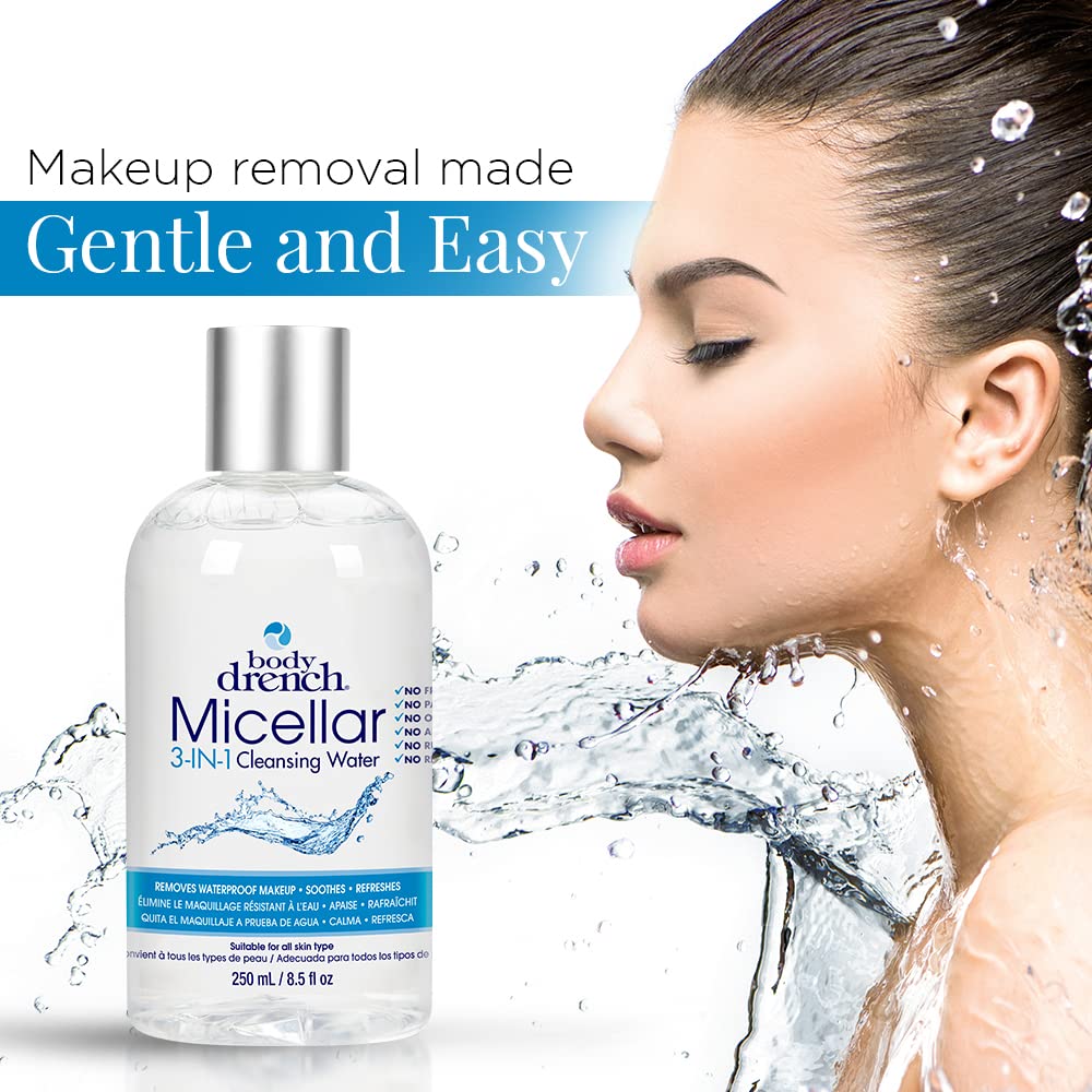 Body Drench Micellar 3-In-1 Cleansing Water ââ‚¬â€œ Removes Waterproof Makeup, 8.5 fl oz