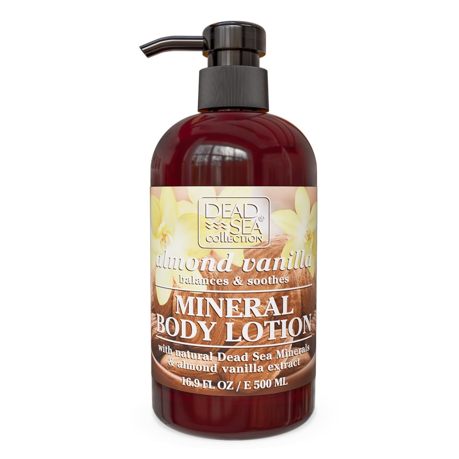 Dead Sea Collection Almond Vanilla Body Lotion - Nourishing Moisturizer for Women and Men - Rejuvenating Hand and Body Care for Dry Skin 16.9 Fl. Oz.
