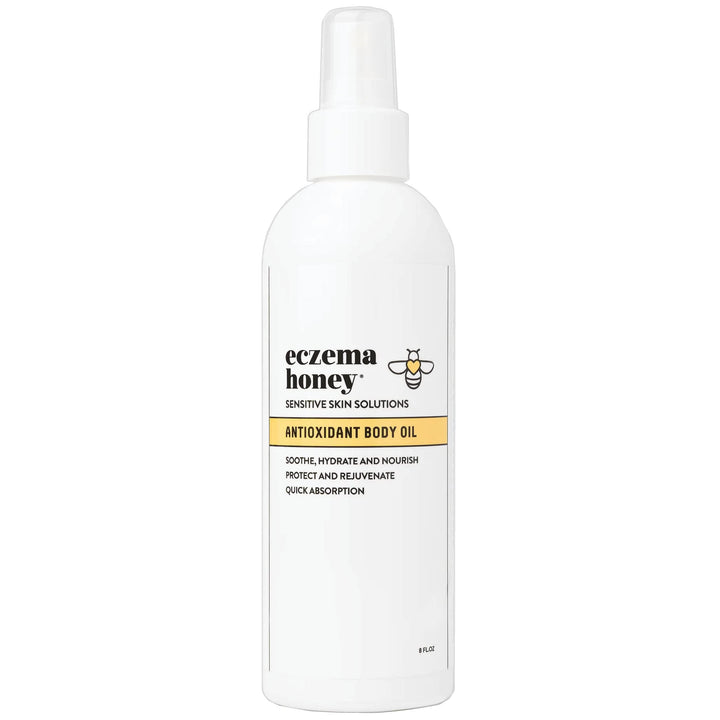 ECZEMA HONEY Antioxidant Body Oil - After Shower All Over Body Oil Spray for Skin - Eczema-Prone & Sensitive Moisturizing Skin Oil - Unscented Body Oils for Women, Men & Kids (8 Fl Oz)