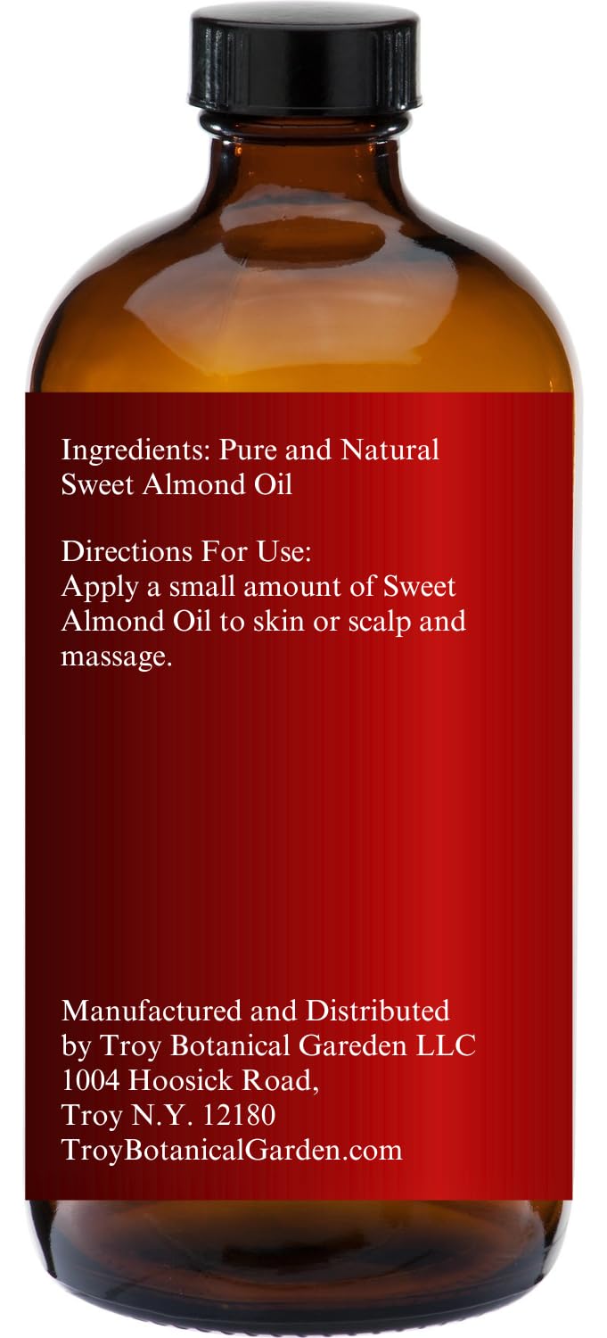Essentially KateS Sweet Almond Oil 16 fl oz (Glass Bottle)- 100% Pure and Natural and Cold Pressed, Hexane Free