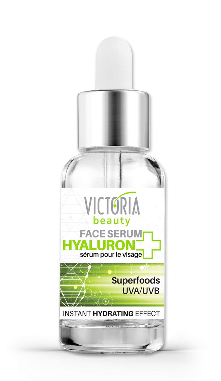 Victoria Beauty Hyaluron+ Face Serum with Hyaluronic Acid and Hydrating Superfoods – The Best Anti-Aging and Anti-Wrinkle Moisturizer – 100% Vegan Product, 20ml