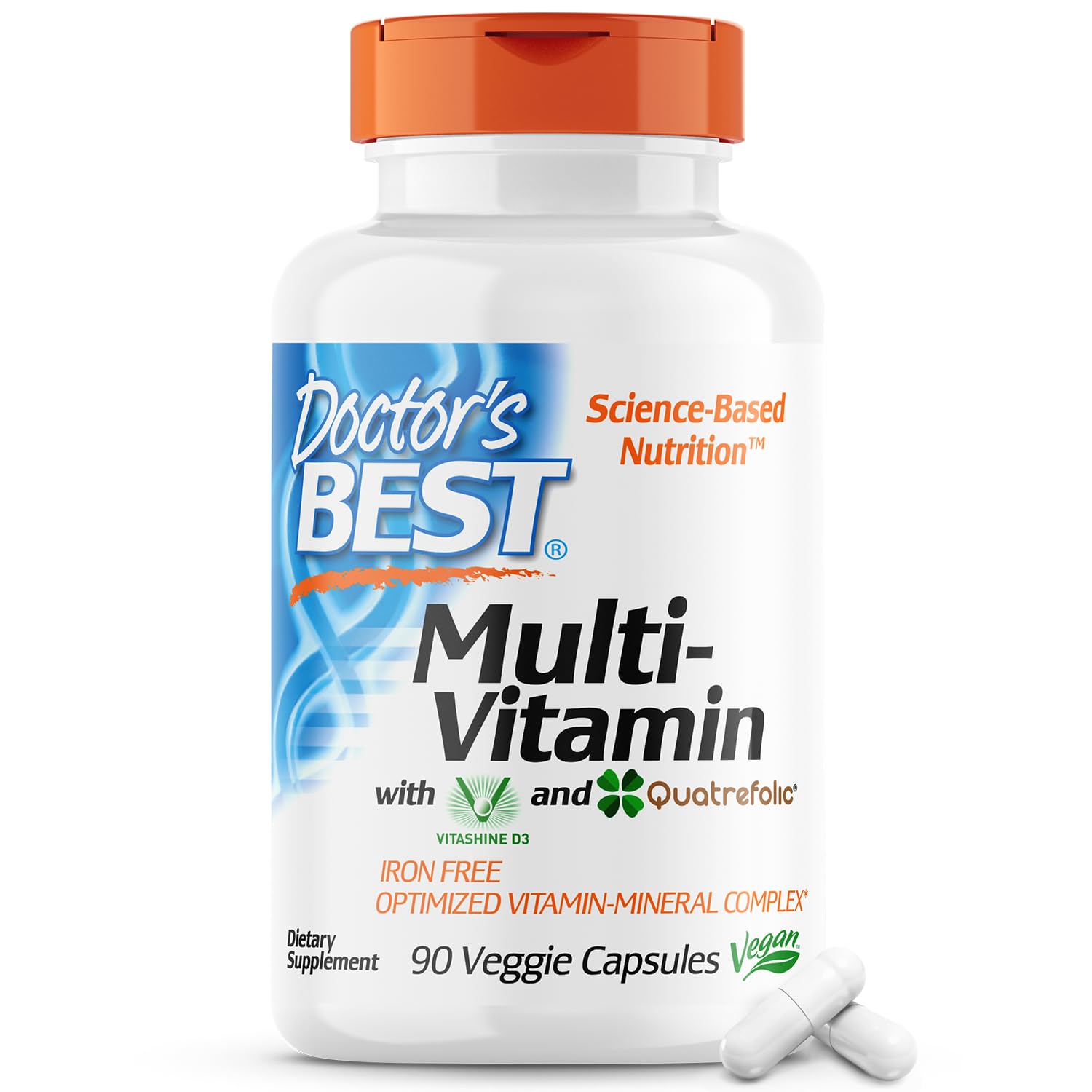 Doctors Best Multi-Vitamin Mineral Complex, Comprehensive Health Support, Non-GMO, Gluten Free, Vegan 90 Veggie Capsules