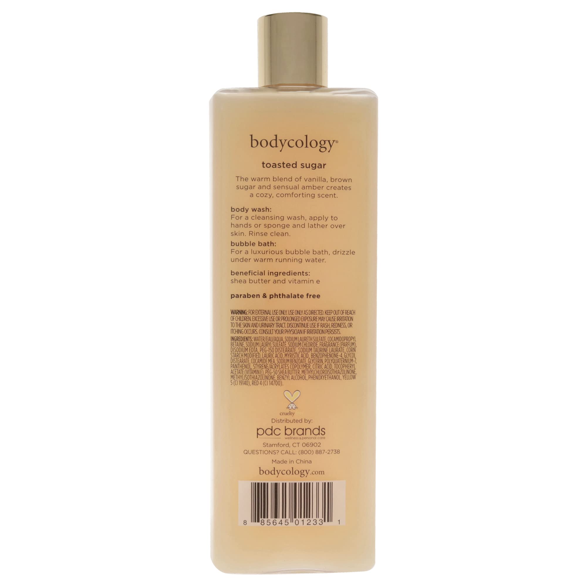 Bodycology Body Wash, Foaming, Toasted Vanilla Sugar 16 fz (Pack of 4)
