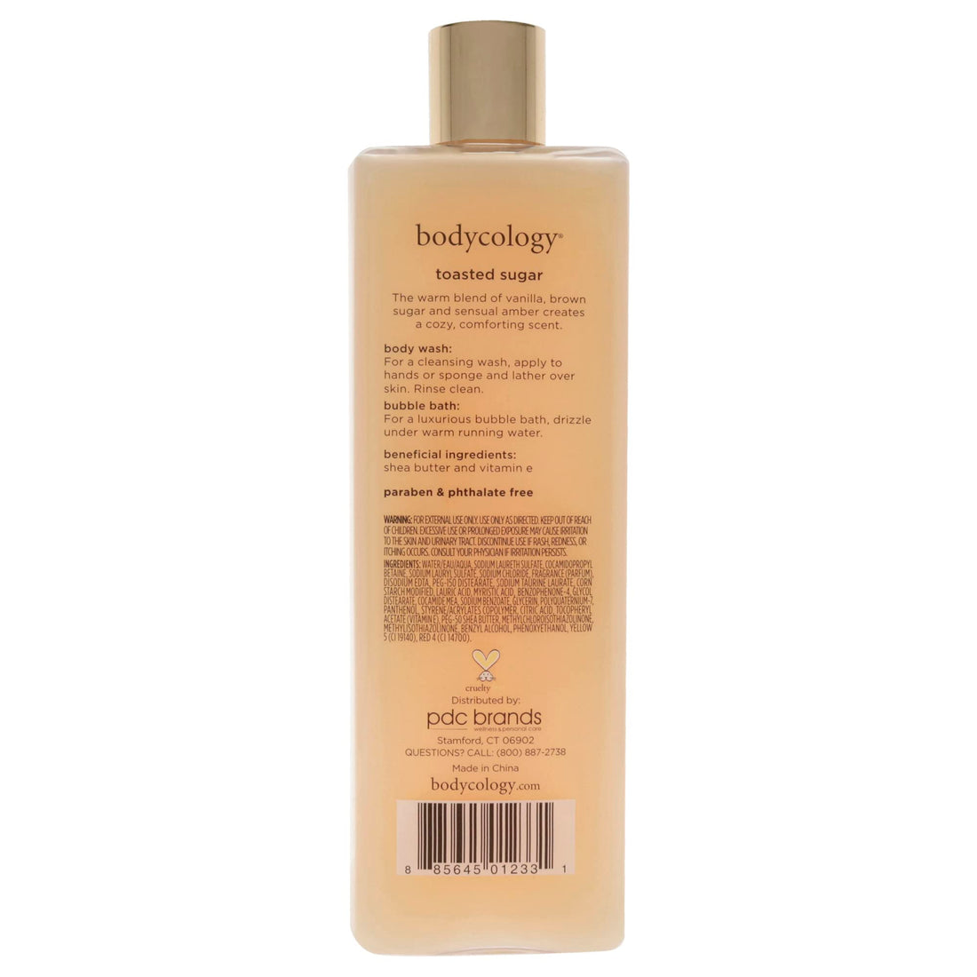 Bodycology Body Wash, Foaming, Toasted Vanilla Sugar 16 fz (Pack of 4)