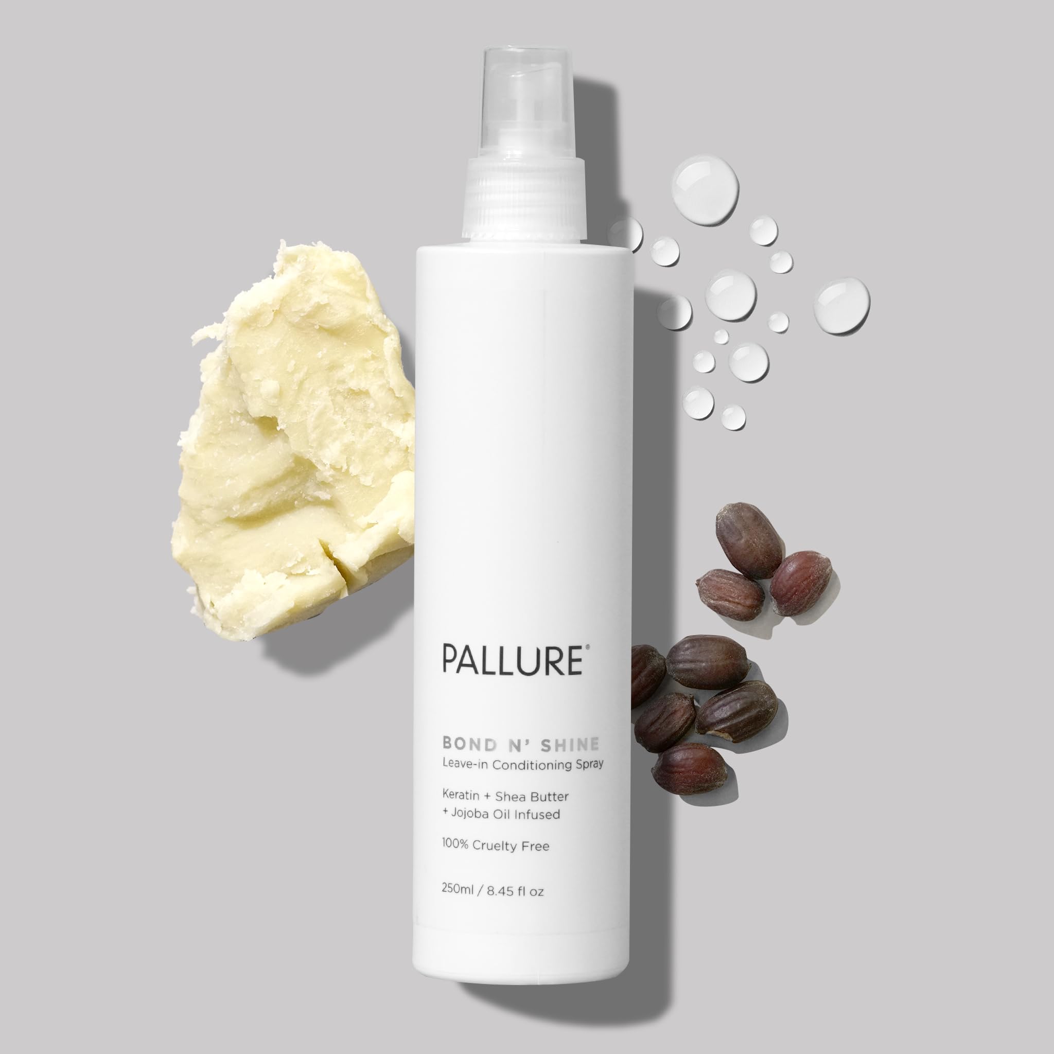 Pallure Bond N' Shine Leave-In Conditioning Heat Protecting Spray To Detangle, Strengthens, Repair Dry, Damaged Frizzy Hair, 250 ml
