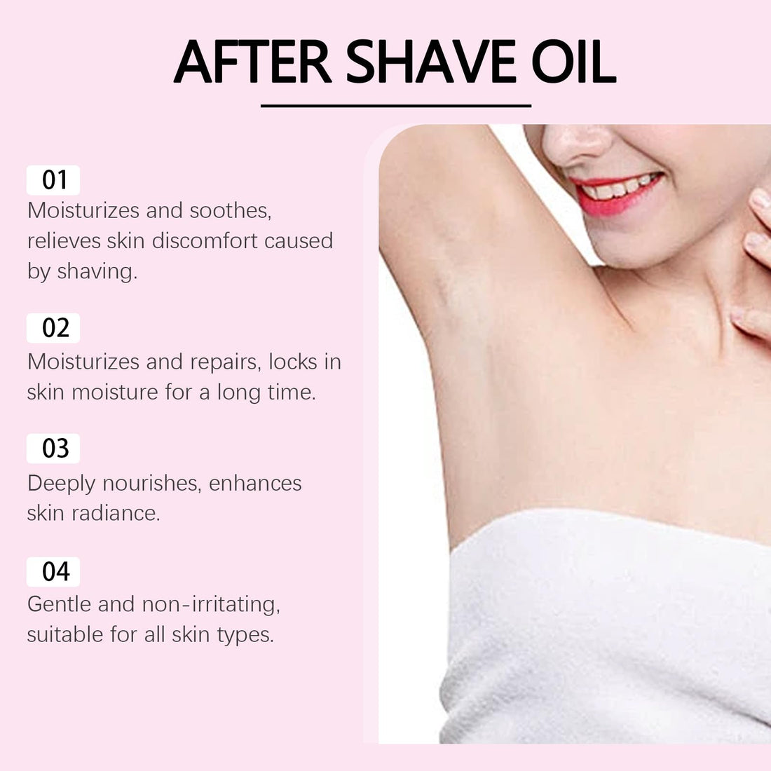 Strawberry Vanilla After Shave Oil for Smooth Skin, 1 Pack Alcohol-Free Post Shave Treatment with Hyaluronic Acid and Peptides to Soothe Razor Burn