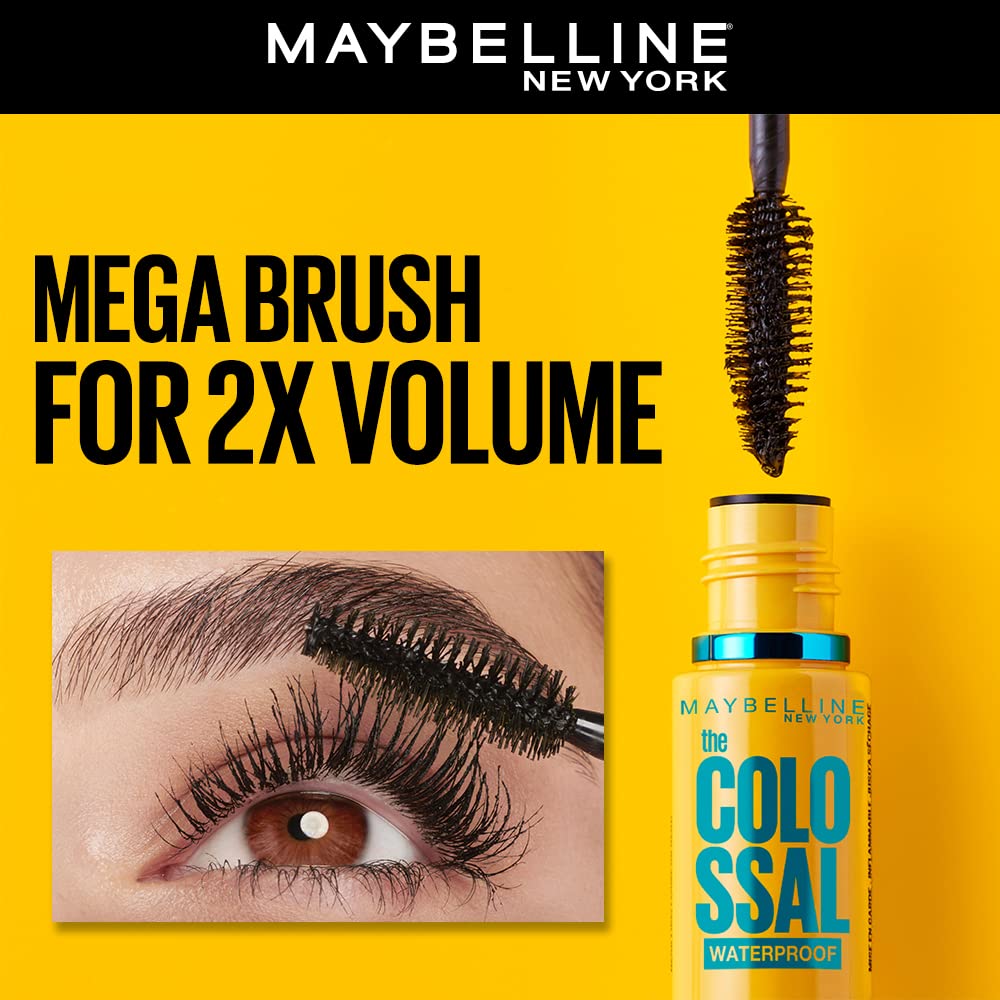 Maybelline New York Volum' Express The Colossal Big Shot Waterproof Mascara, Very Black, 0.32 fl. oz., 1 Count (Pack of 1), (I0097470)