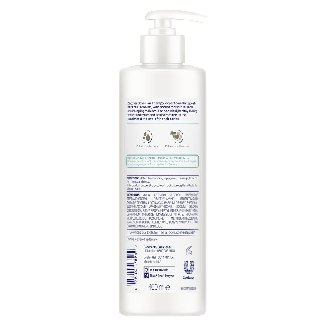 Dove Hair Therapy Conditioner for Dry Scalp with Vitamin B3, 13.5 fl oz