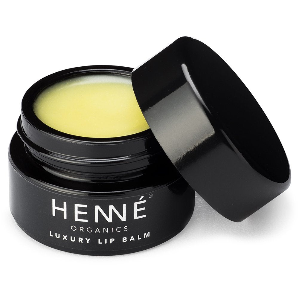 Henné Organics Luxury Organic Lip Balm, 0.35 Ounces, Clear, Mild and Natural Scent